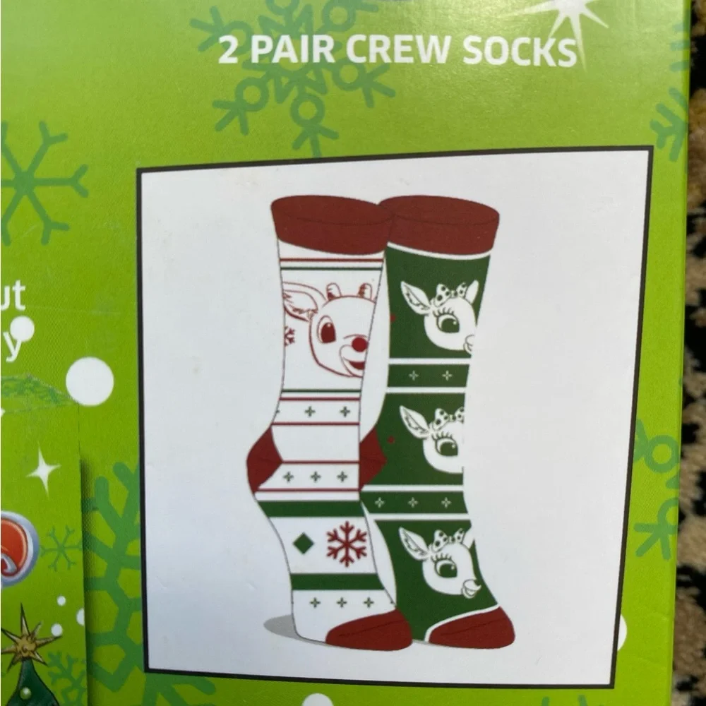 Rudolph the Red-Nosed Reindeer Crew Socks (NIB)